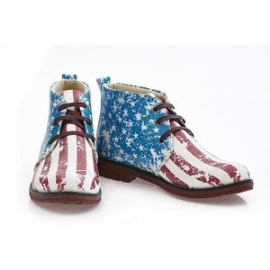 GOBY USA FLAG ANKLE BOOTS  ARTIFICIAL LEATHE